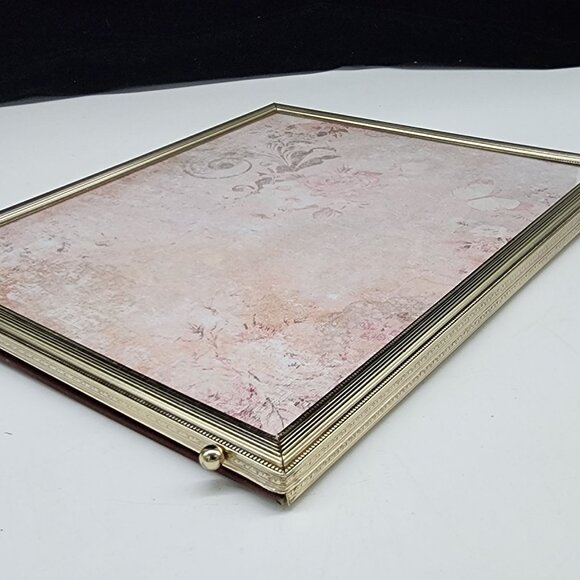 Vintage Gold Tone Metal Ornate Picture Frame Ribbed Design Ball Feet 8x10 - Picture 10 of 11